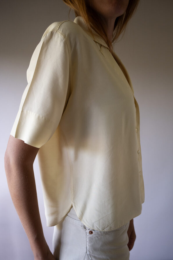 The 100% silk cream boxy fit blouse - Size up to 38 - Image 2
