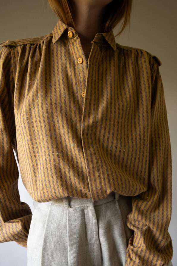 The jacquard ochre yellow detailed shirt - Size up to 40 - Image 2
