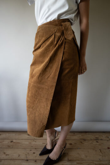 The overlap suede midi skirt - Size up to 36