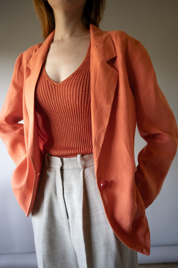 The 100% linen coral colored blazer - Size up to L - Image 4