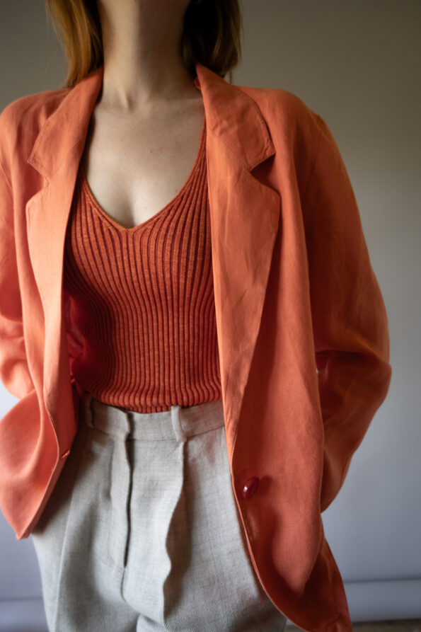 The 100% linen coral colored blazer - Size up to L - Image 3
