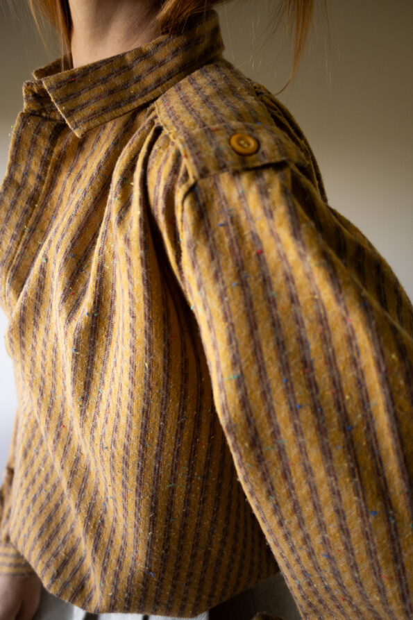The jacquard ochre yellow detailed shirt - Size up to 40 - Image 4