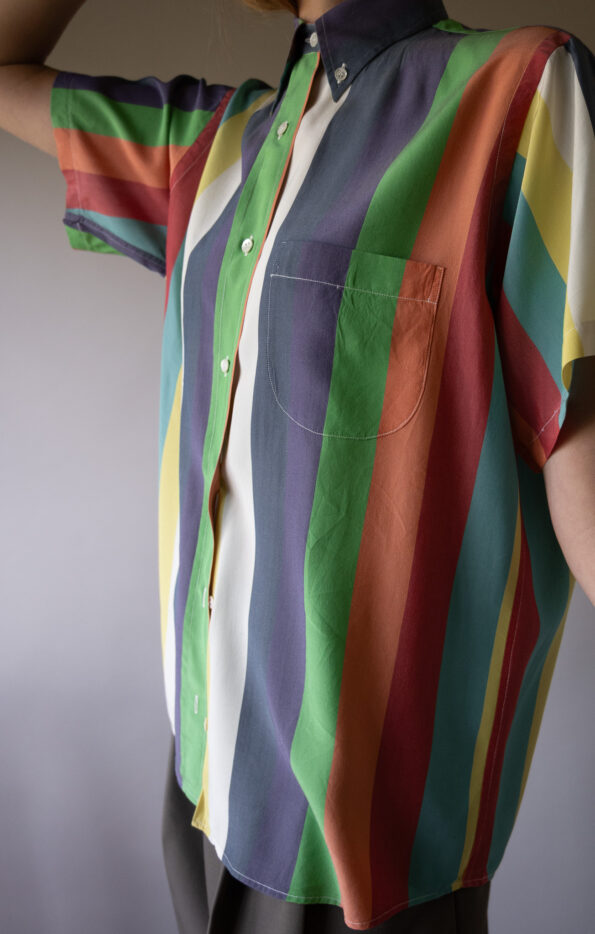 The rainbow 100% silk shirt - Size up to M - Image 2