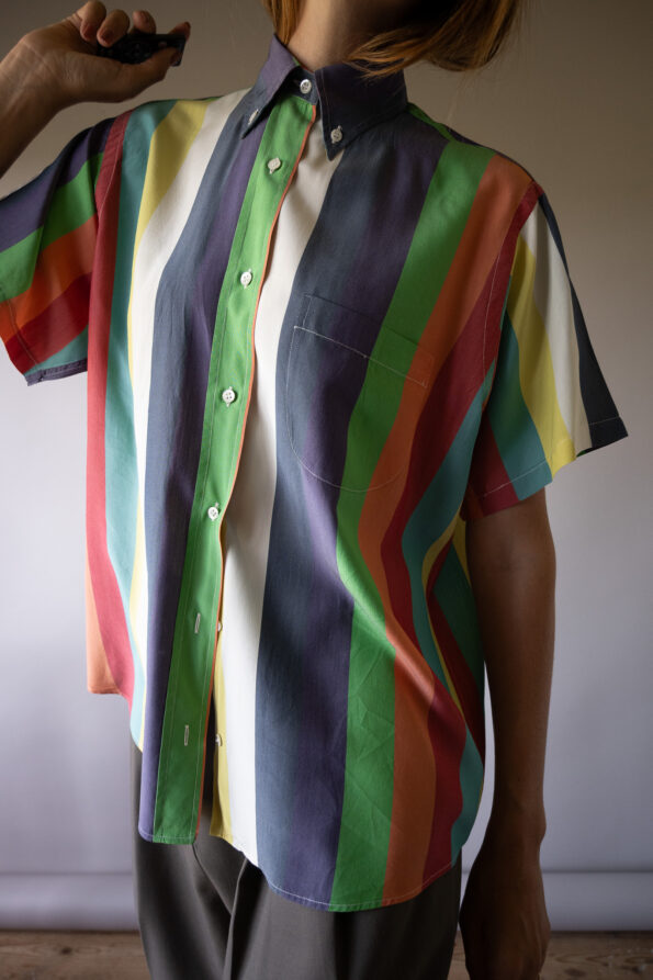 The rainbow 100% silk shirt - Size up to M - Image 4