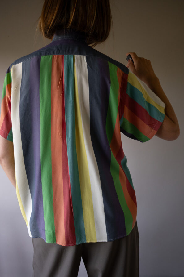 The rainbow 100% silk shirt - Size up to M - Image 3