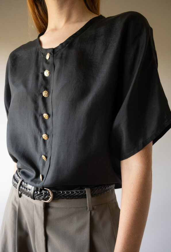 The Sun button 100% silk top - Size up to 40