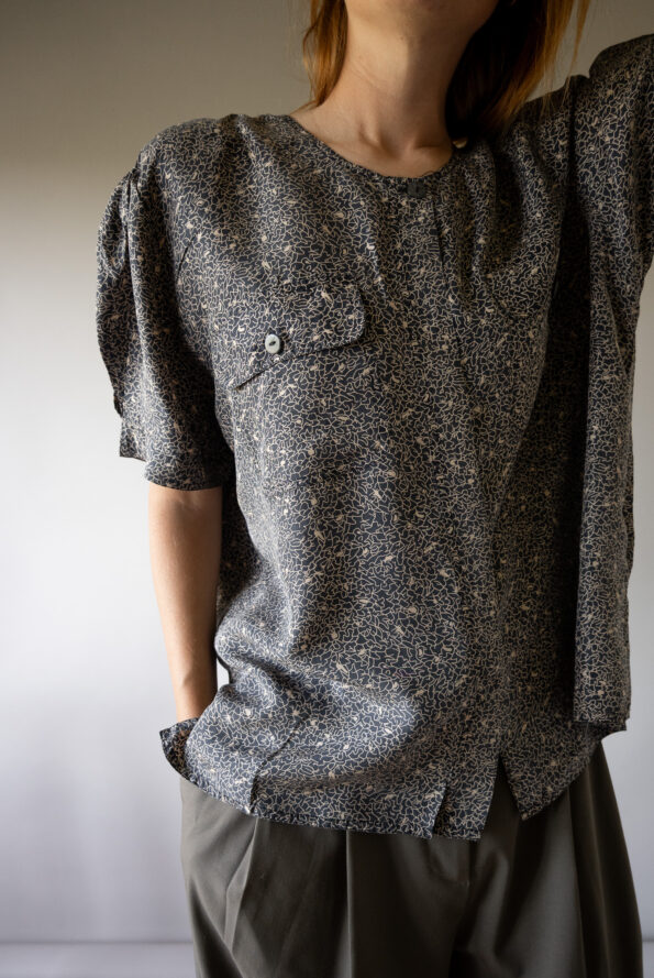 The mini print 100% silk top - Size up to 40 - Image 2