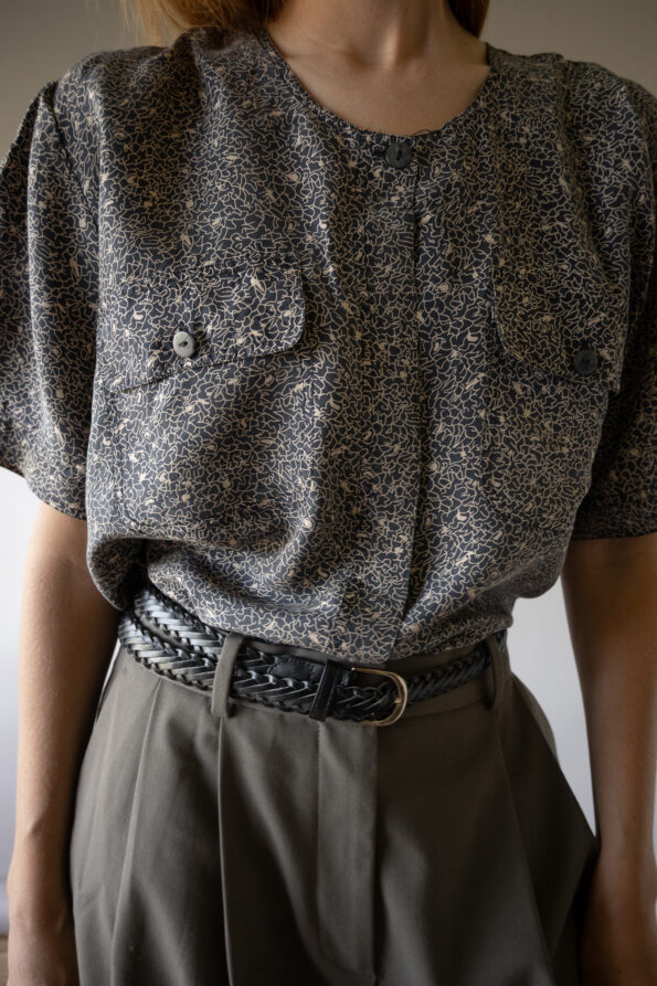 The mini print 100% silk top - Size up to 40 - Image 3