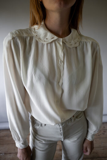The openwork 100% silk blouse - Size up to 38