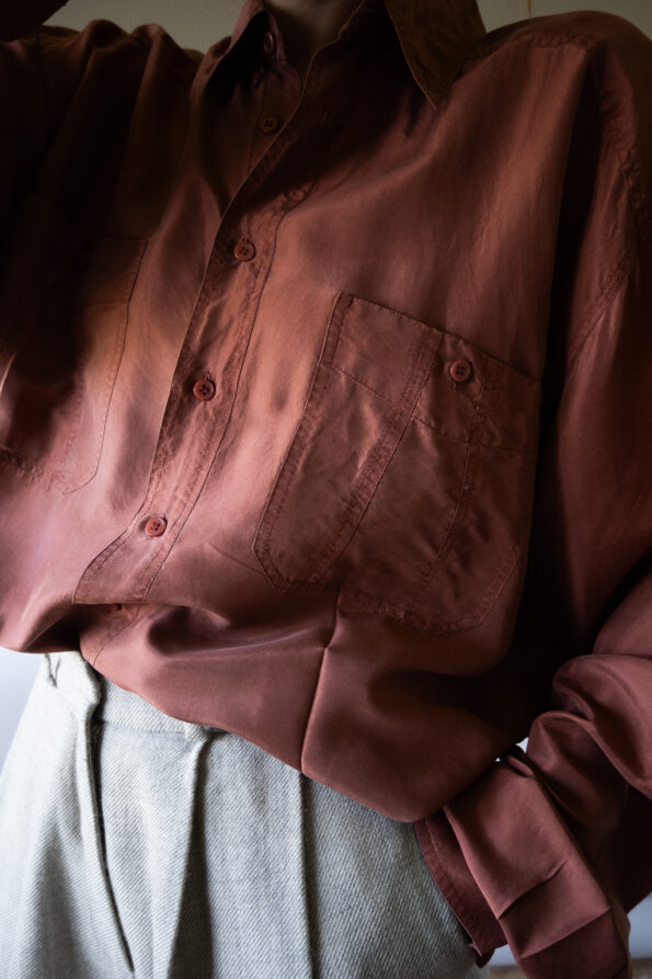 The perfect brick 100% silk long sleeve blouse - Size up to 42 - Image 4