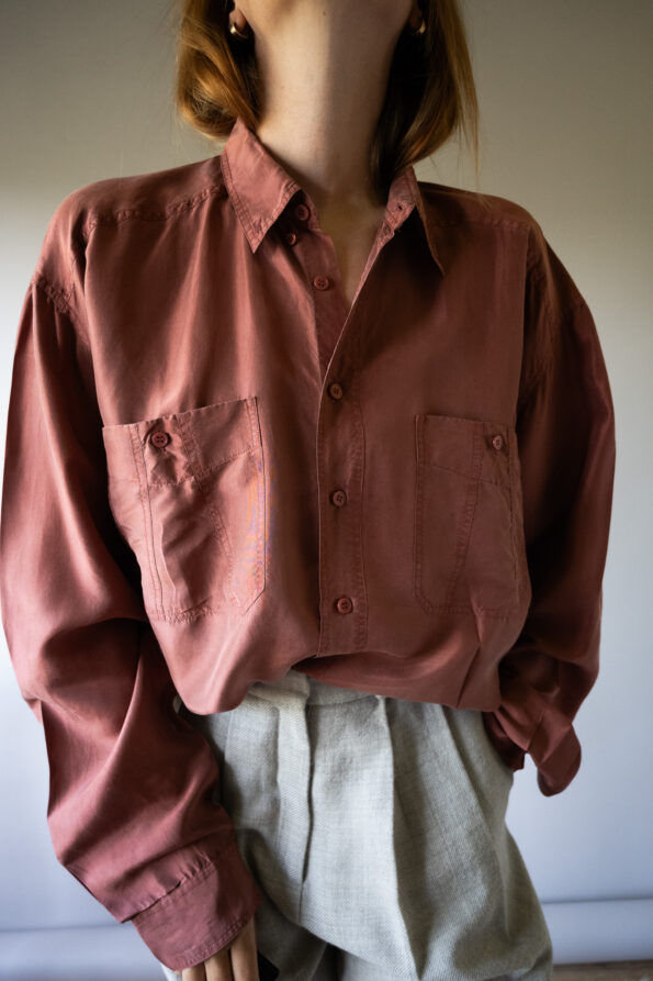 The perfect brick 100% silk long sleeve blouse - Size up to 42 - Image 3
