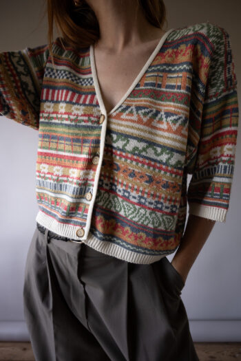 The 1980’s cotton knitted cardigan - Size up to L