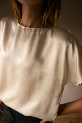 The satin silk champagne top - Size up to L