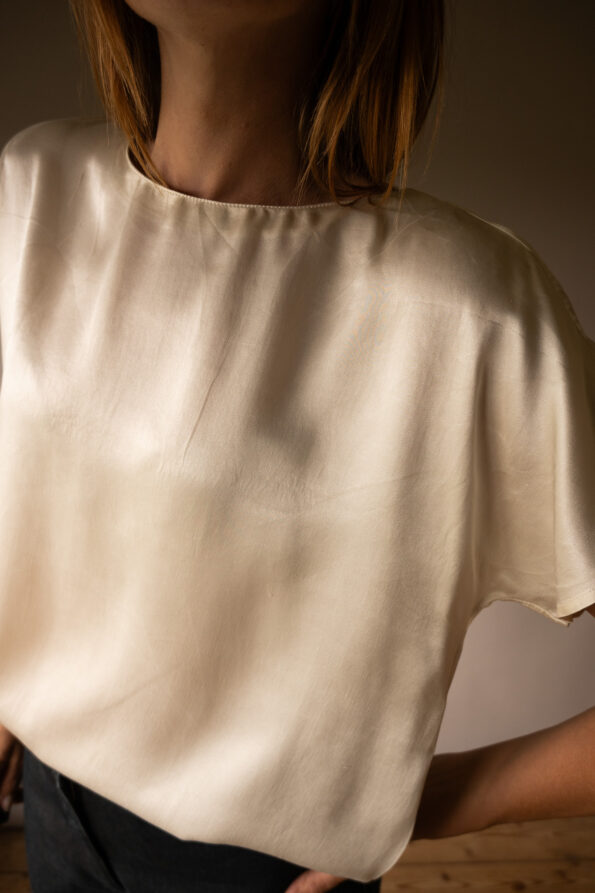 The satin silk champagne top - Size up to L