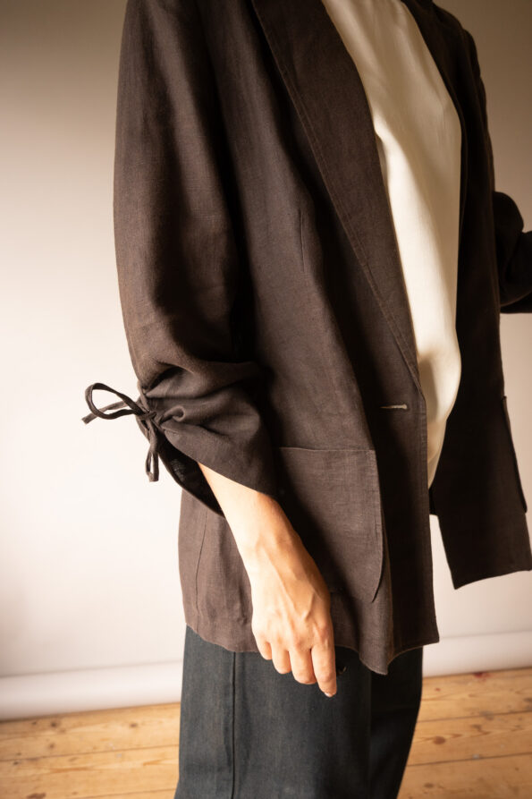 The deep brown linen blazer - Size up to M