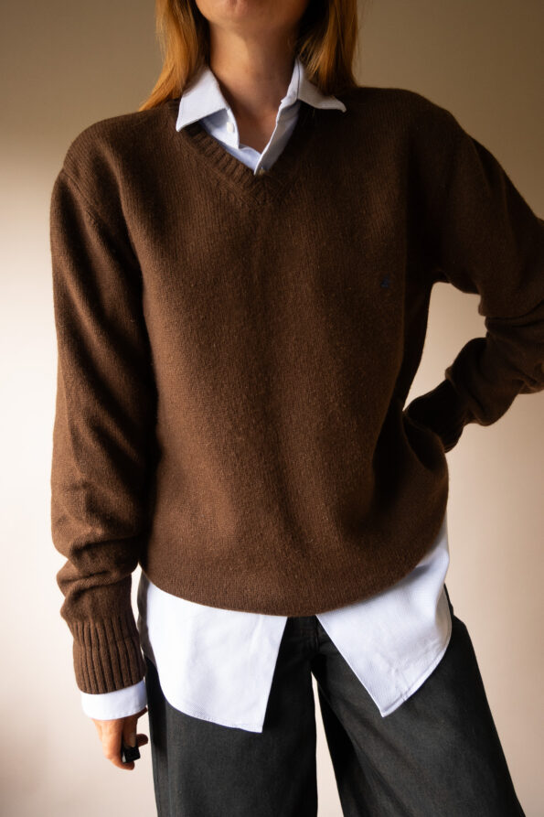 The wool and cashmere knit in dark brown - Size up to 40 - Image 2