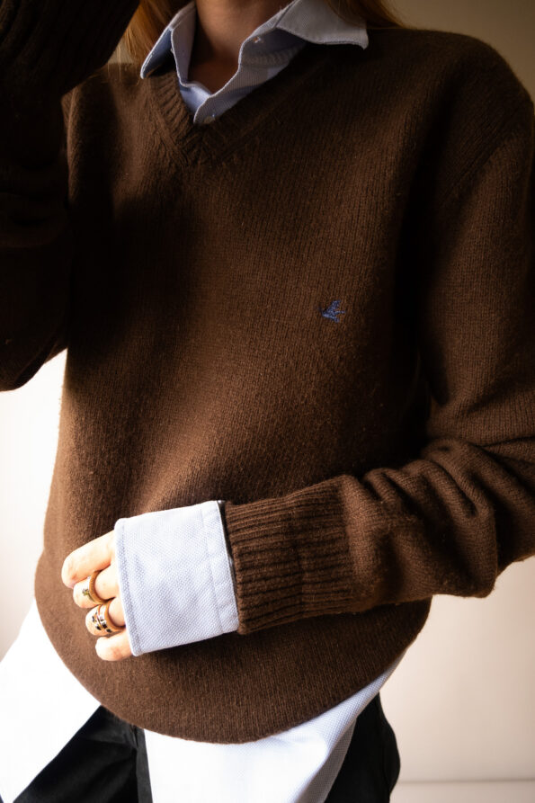 The wool and cashmere knit in dark brown - Size up to 40