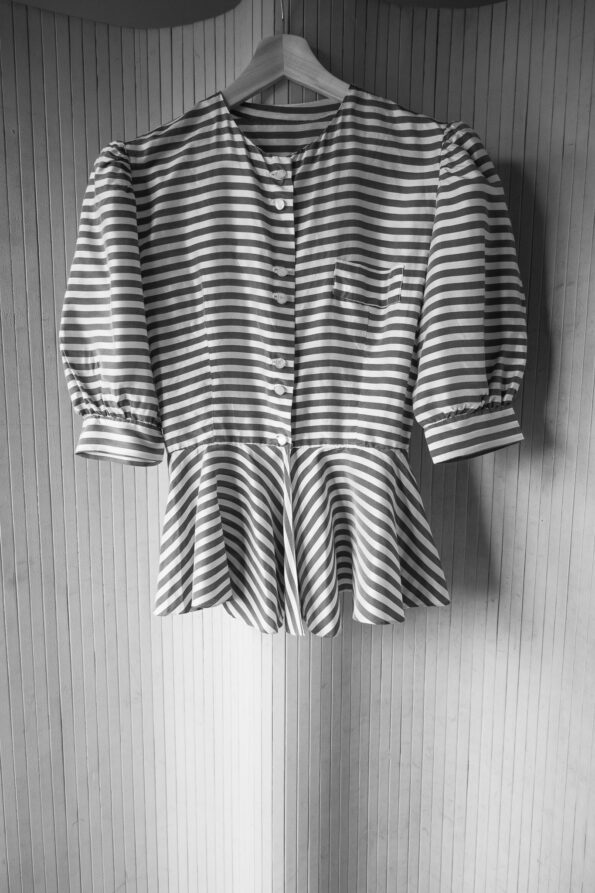 The 100% silk striped peplum top - Size up to small 36 - Image 3