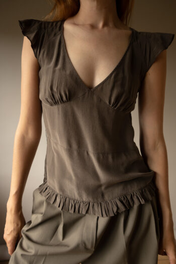 The 100% silk ruffle detail top - Size up to 36