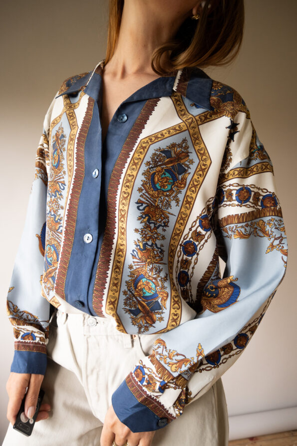 The mirror printed shirt in 100% silk - Size up to M - Image 4