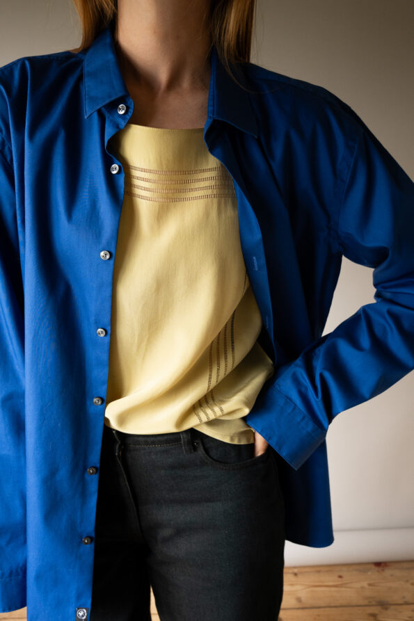 The 100% silk detailed yellow top - Size up to 38 - Image 4