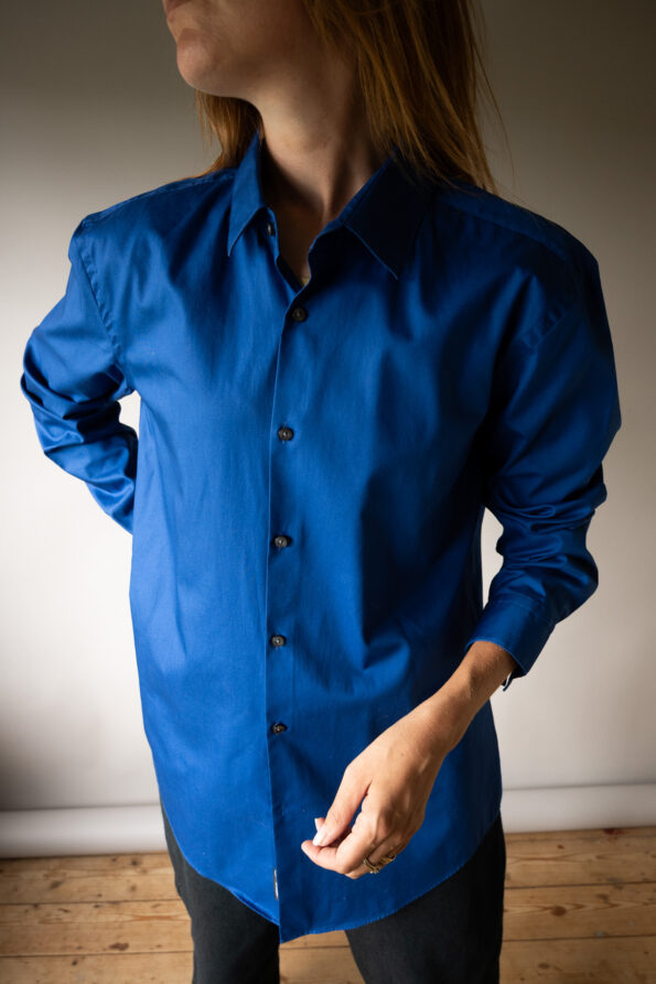 The kobalt blue HUGO BOSS shirt in 100% cotton - Size up to M - Image 3