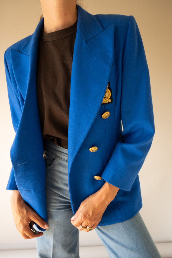 The kobalt blue wool sailor blazer - Size up to 36