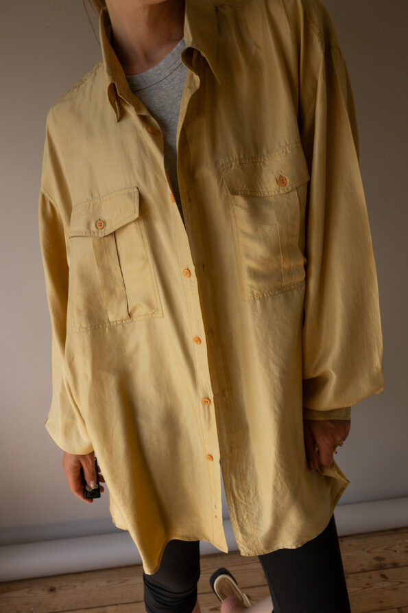 The 100% silk soft yellow shirt - Size up to 42 - Image 3