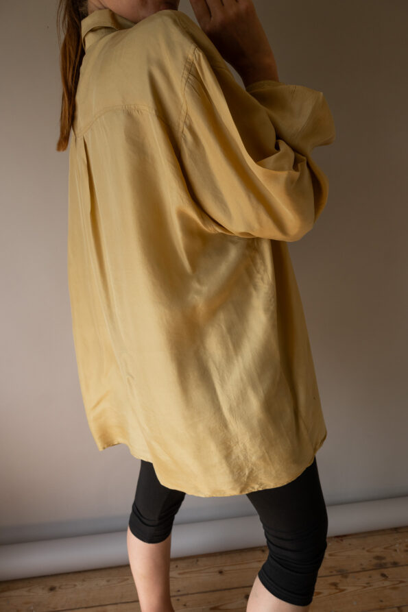 The 100% silk soft yellow shirt - Size up to 42 - Image 4