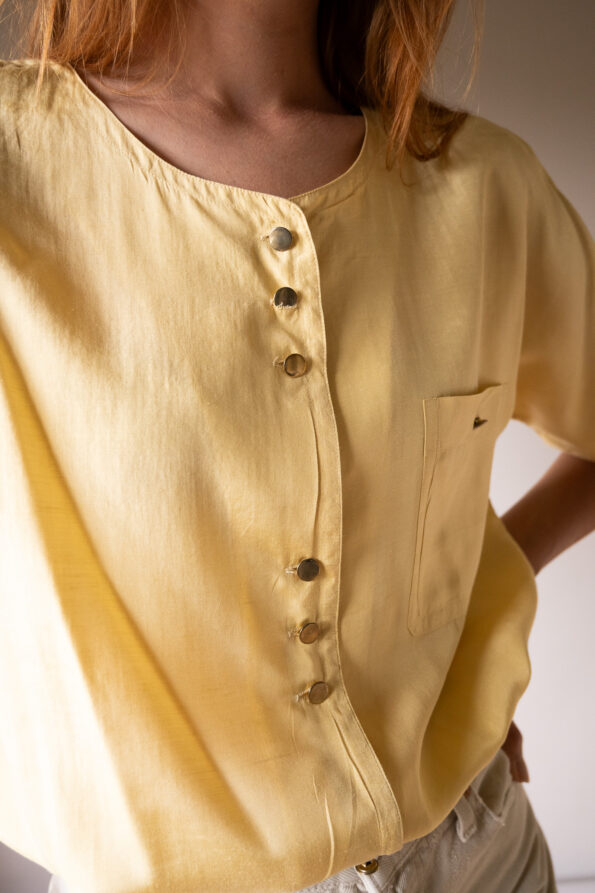 The 100% silk detailed butter yellow top - Size up to L - Image 4