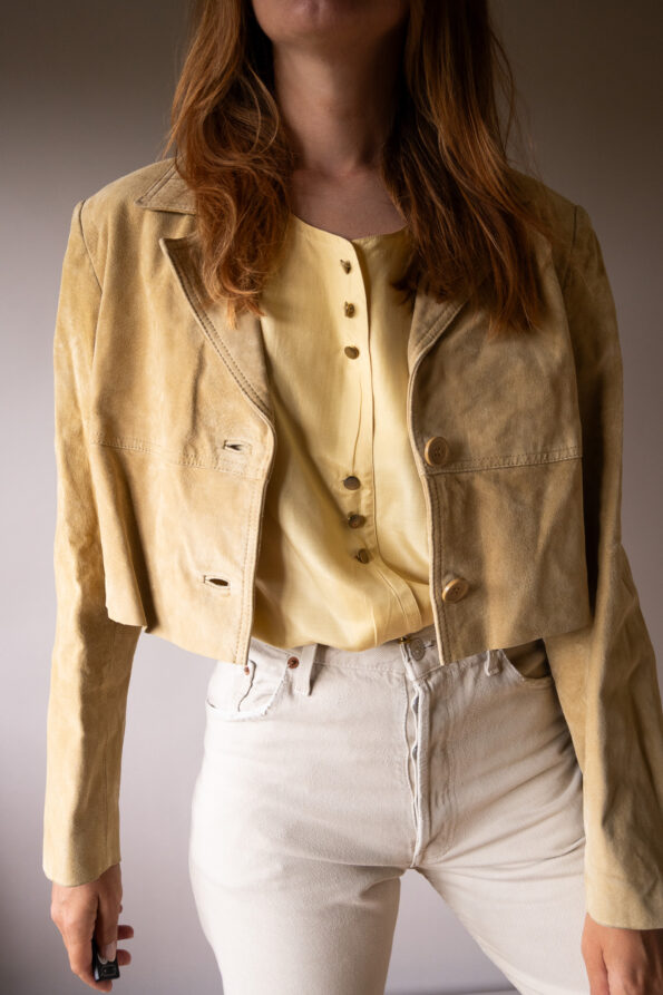 The 100% silk detailed butter yellow top - Size up to L - Image 5