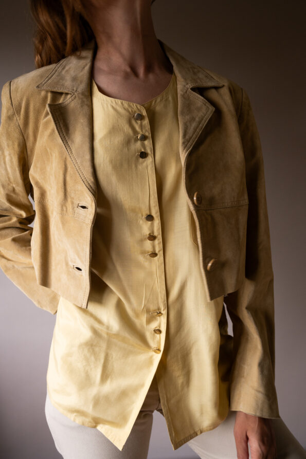 The 100% silk detailed butter yellow top - Size up to L - Image 6