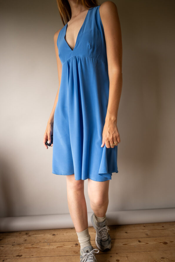 The 100% perfect floaty silk sky blue summer dress - Size up to 36 - Image 3
