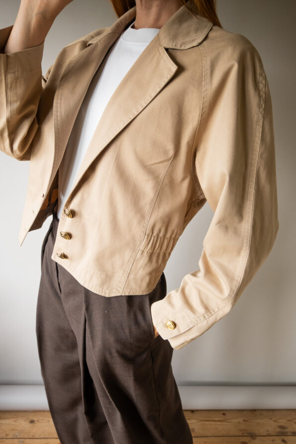 The cotton boxy jacket in beige - Size up to 40 - Image 5