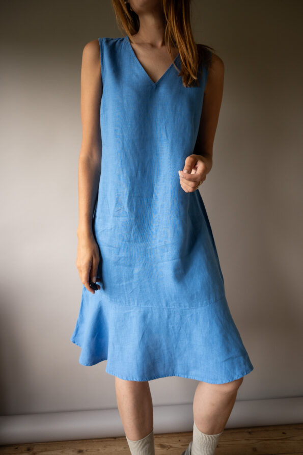 The 100% linen sky blue summer dress - Size up to M - Image 4