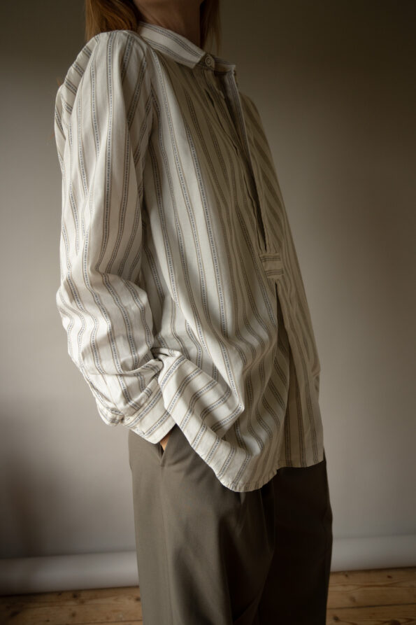 The striped cotton farmer shirt - Size up to L