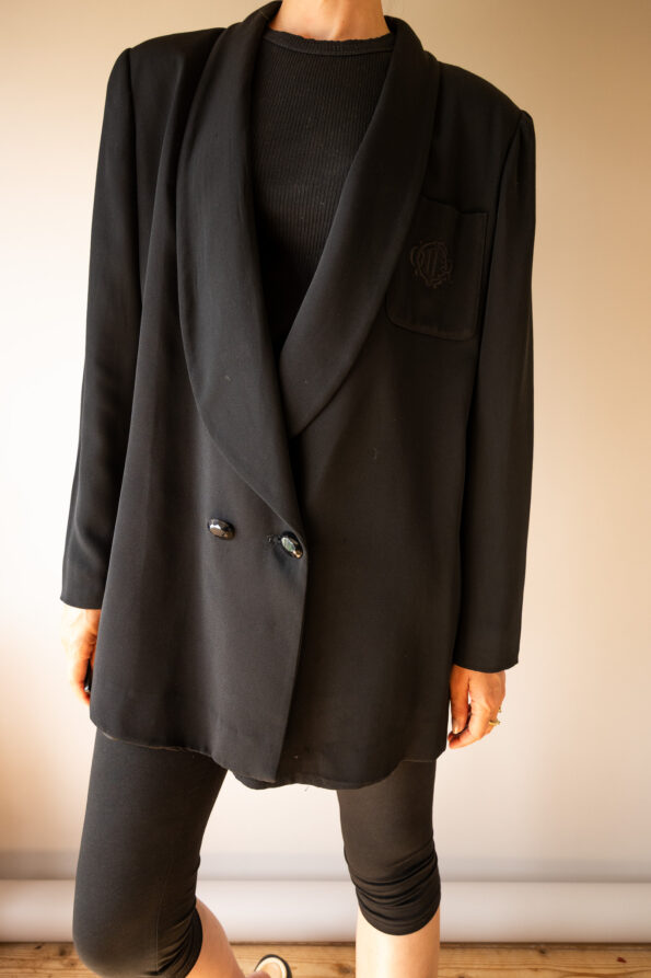 The vintage CHRISTIAN DIOR black blazer - Size up to 40 - Image 4