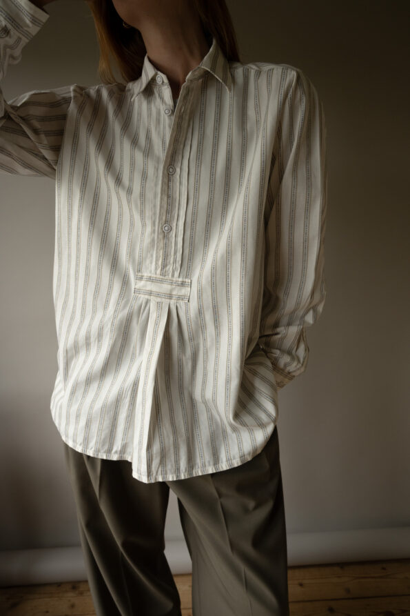 The striped cotton farmer shirt - Size up to L - Image 2