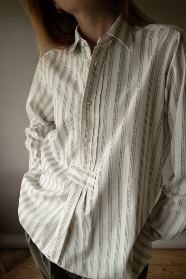 The striped cotton farmer shirt - Size up to L - Image 3