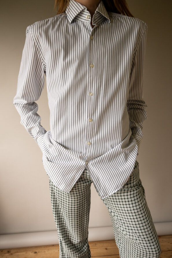 The cotton striped Hugo boss shirt - Size up to 38 - Image 4