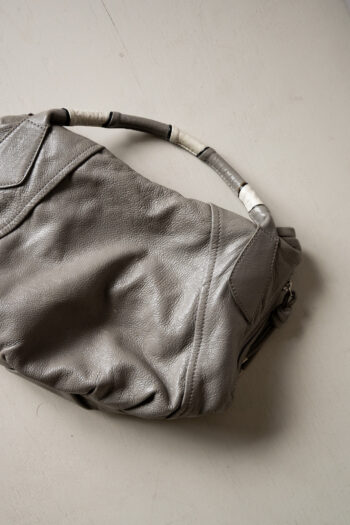 The 100% Leather grey bag
