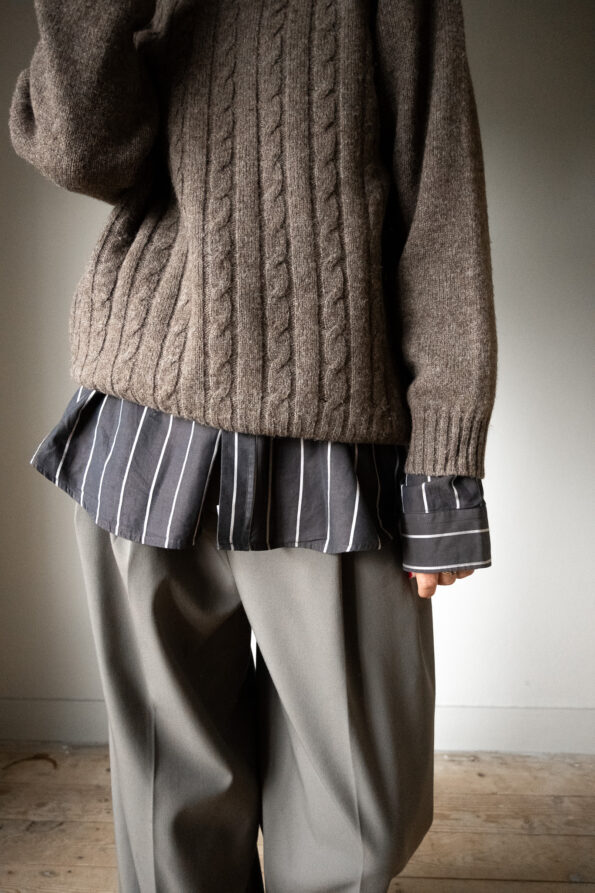 The moose brown cable knit in 100% wool - Size up to L - Image 3