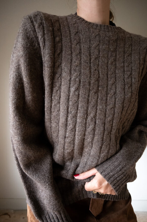 The moose brown cable knit in 100% wool - Size up to L - Image 5