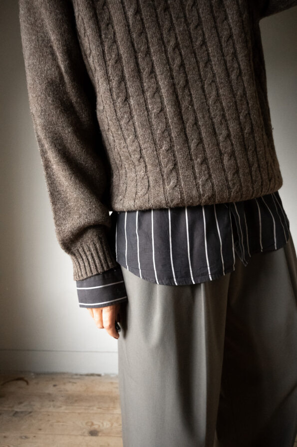 The moose brown cable knit in 100% wool - Size up to L - Image 6