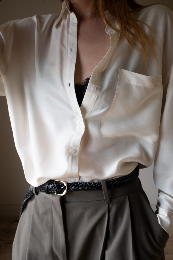 The floaty silk off white blouse - Size up to 38 - Image 3