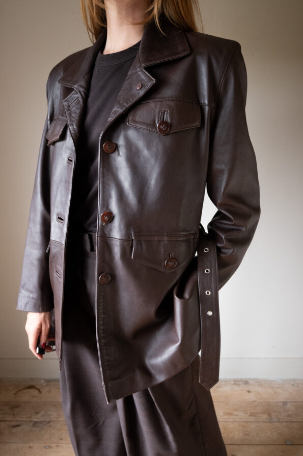 The Deep brown perfect leather jacket - Size up to M - Image 13