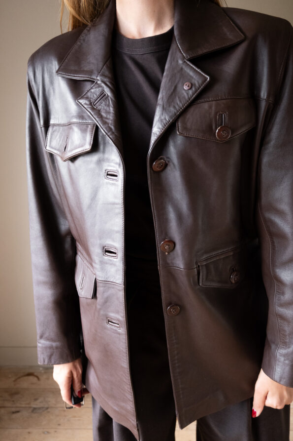 The Deep brown perfect leather jacket - Size up to M - Image 14