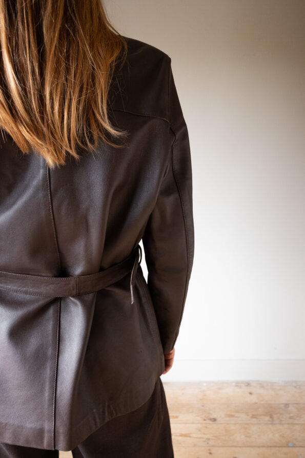 The Deep brown perfect leather jacket - Size up to M - Image 12