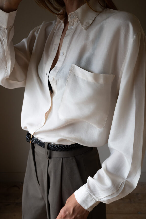 The floaty silk off white blouse - Size up to 38 - Image 2