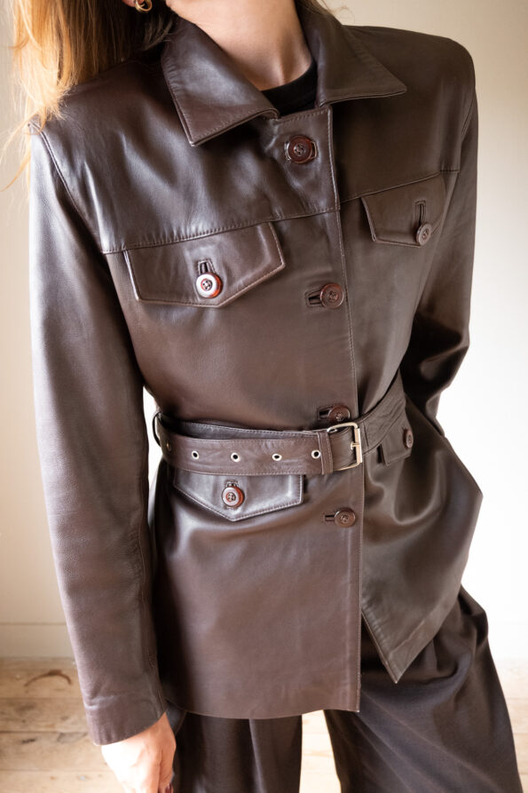 The Deep brown perfect leather jacket - Size up to M - Image 5